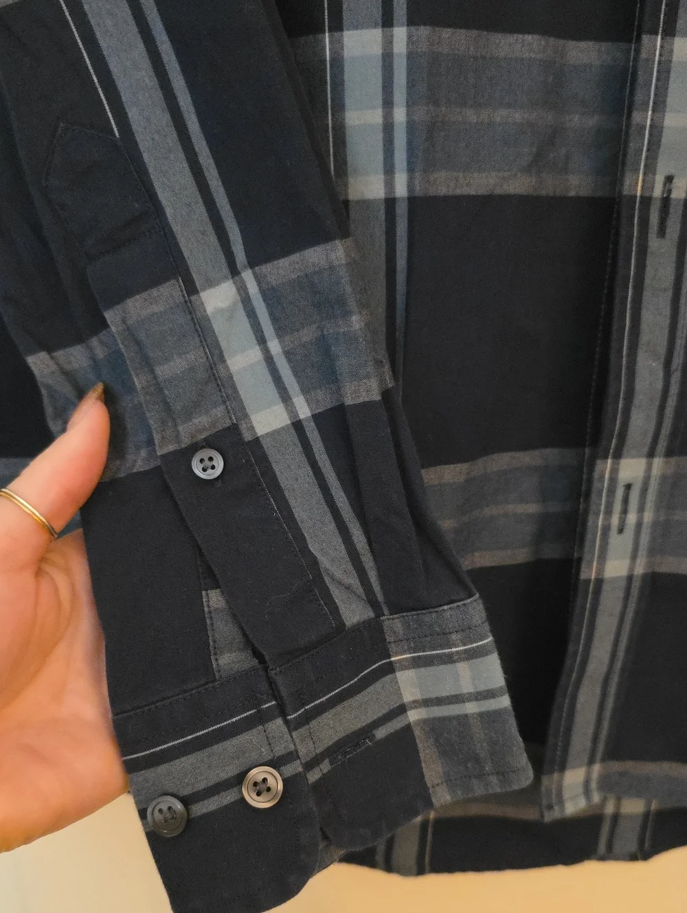 Banana Republic Men’s Navy Plaid Button-Up Shirt